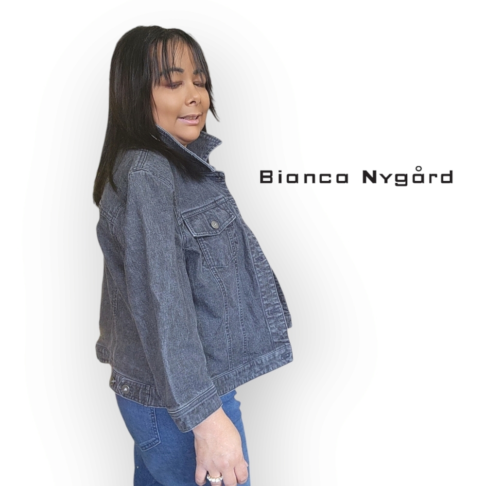 Bianca Nygård Blue Denim Button Up Jacket Womens Size 14 - Picture 5 of 9